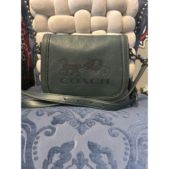 Coach Forest Green Horse and Carriage Saddle Bag - Picture 11 of 16